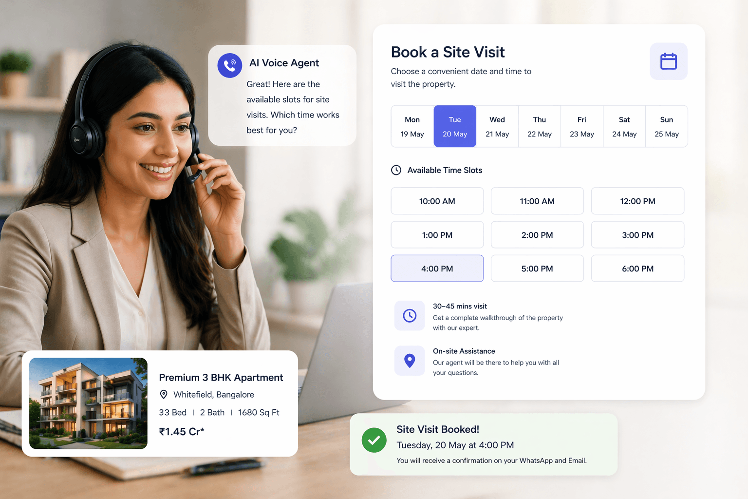 Automated Site Visit Booking for Real Estate Business